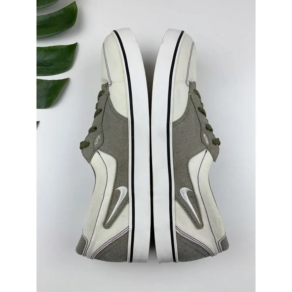 Nike ID SB 6.0 Sneakers Low Green Cream Canvas Skate Shoes 446825-991 Men's 13
